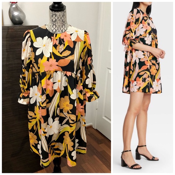 Who What Wear Dresses & Skirts - Who What Wear Floral Print Puff Elbow A-Li…